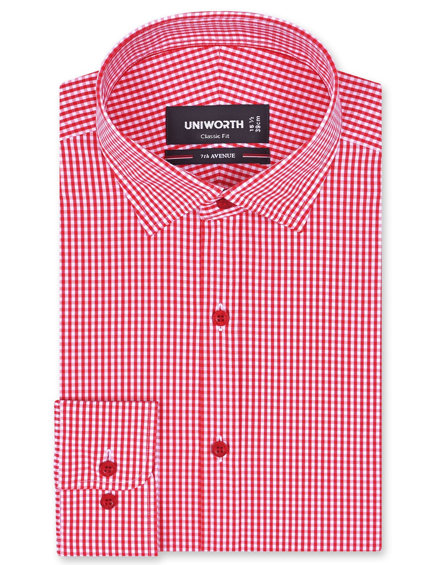 Check Red Classic Fit Shirt FS1184RF-14.5