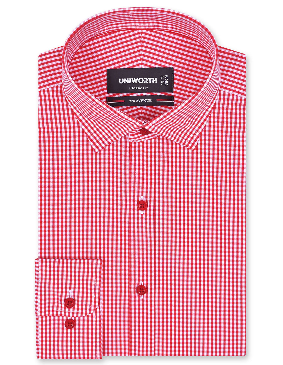 Check Red Classic Fit Shirt FS1184RF-14.5