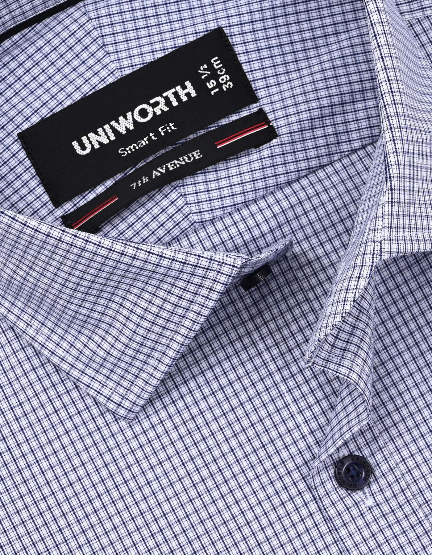 Check Navy Tailored Smart Fit Shirt FS1192SF-15