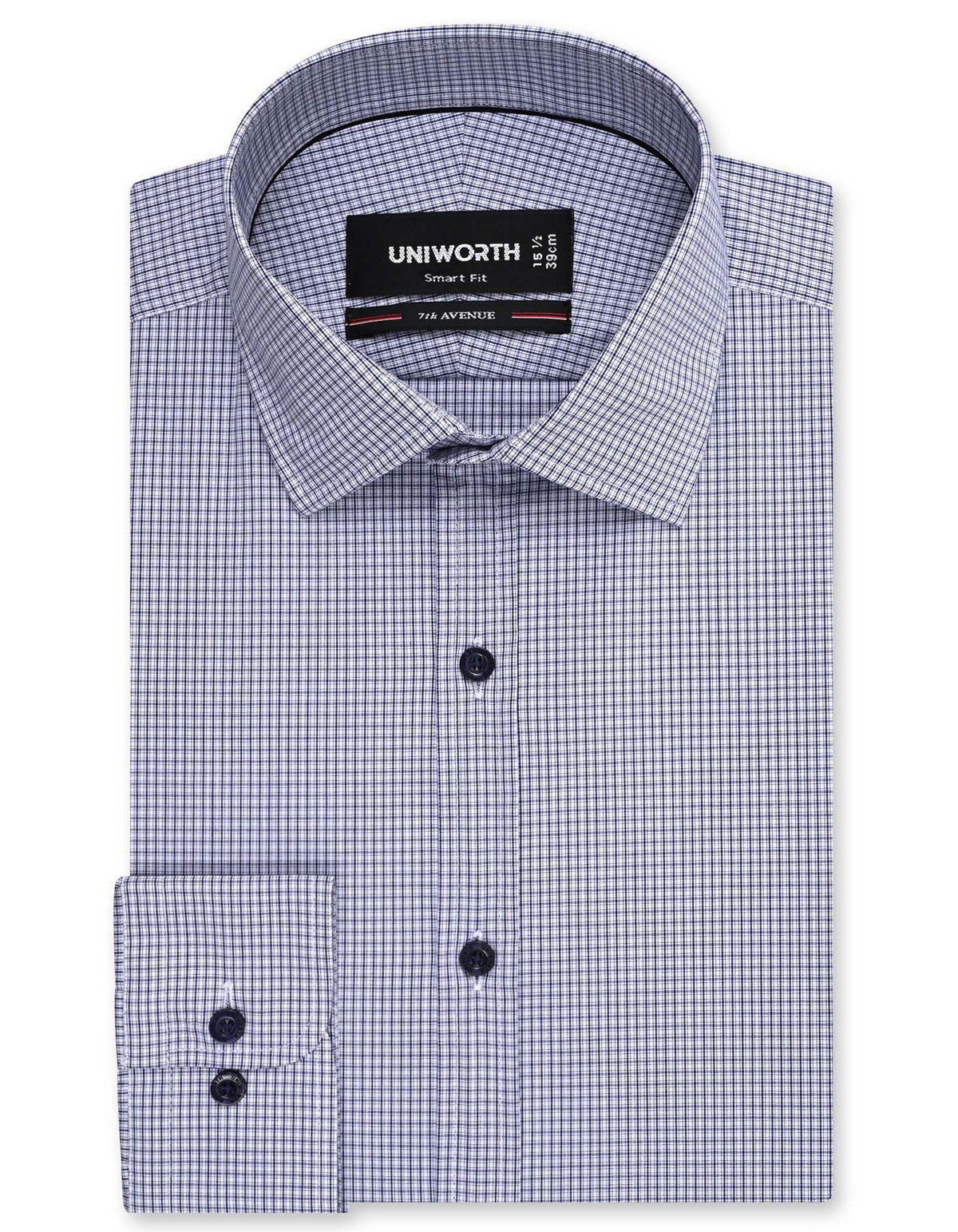 Check Navy Tailored Smart Fit Shirt FS1192SF-14.5