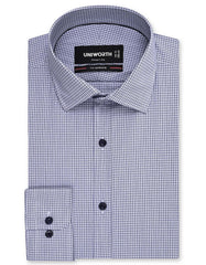 Check Navy Tailored Smart Fit Shirt FS1192SF-14.5