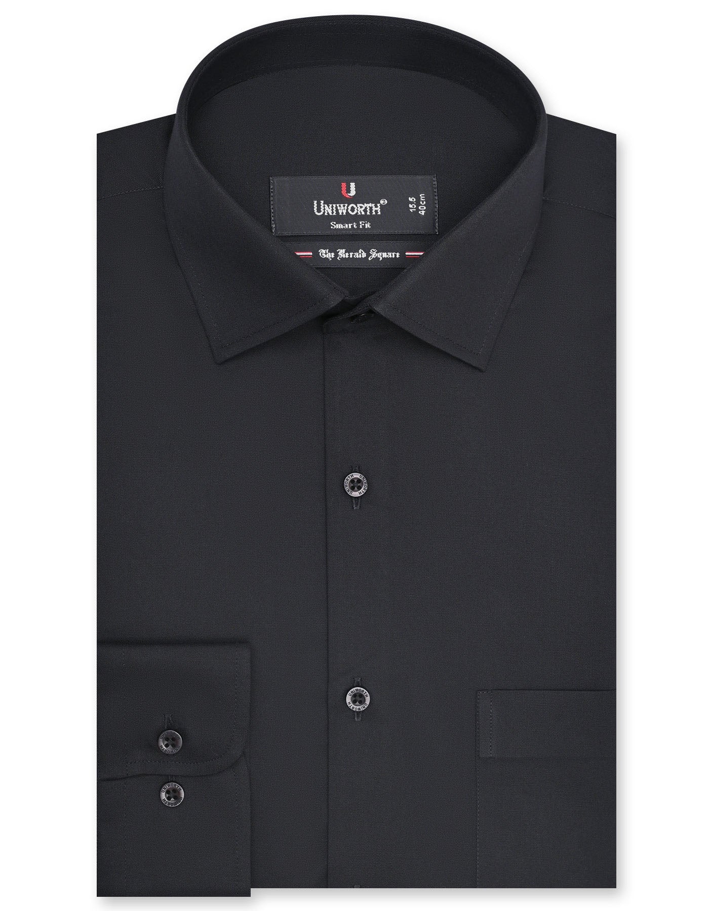 Plain Black Tailored Smart Fit Shirt FS1307-6SF-14.5