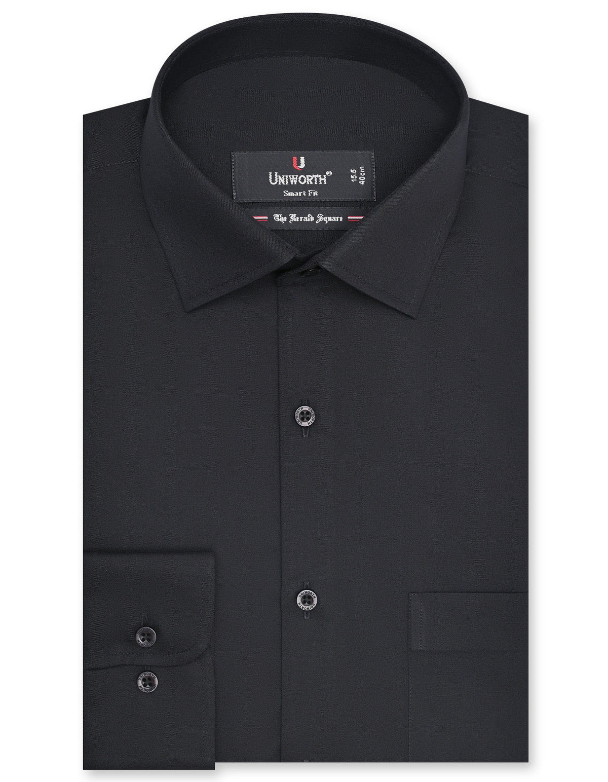 Plain Black Tailored Smart Fit Shirt FS1307-6SF-14.5
