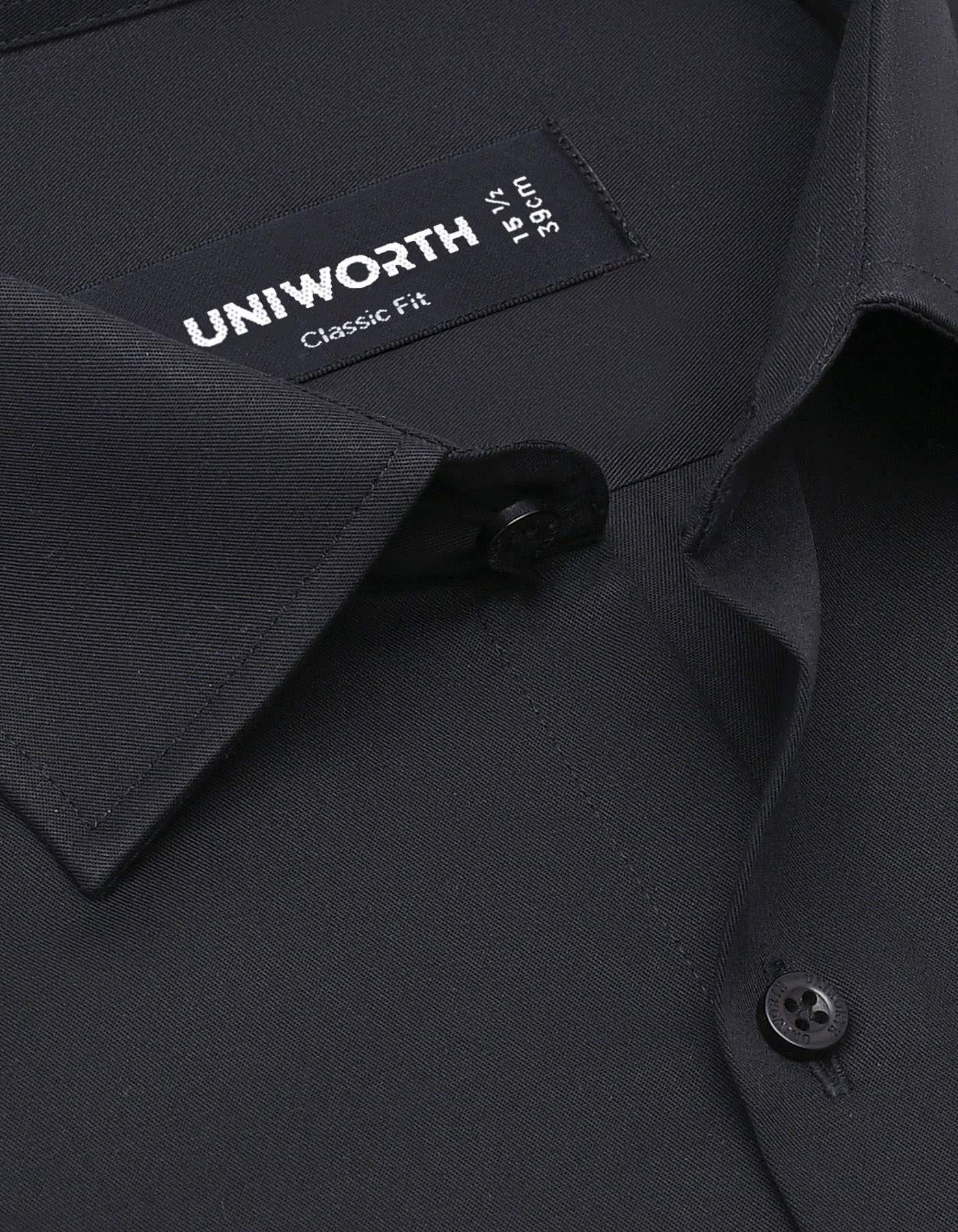 Plain Black Classic Fit Shirt FS1307-7RF-15