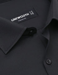 Plain Black Classic Fit Shirt FS1307-7RF-15