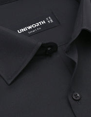 Plain Black Tailored Smart Fit Shirt FS1307-7SF-15