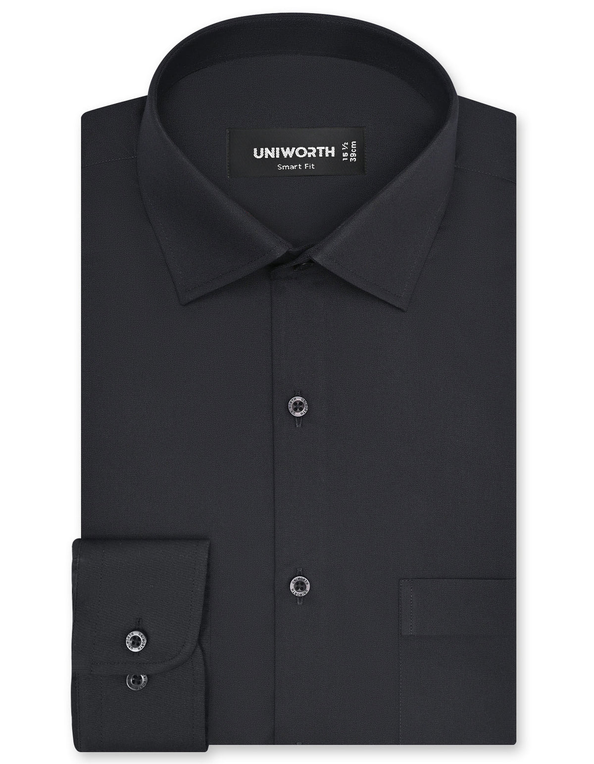 Plain Black Tailored Smart Fit Shirt FS1307-7SF-14.5