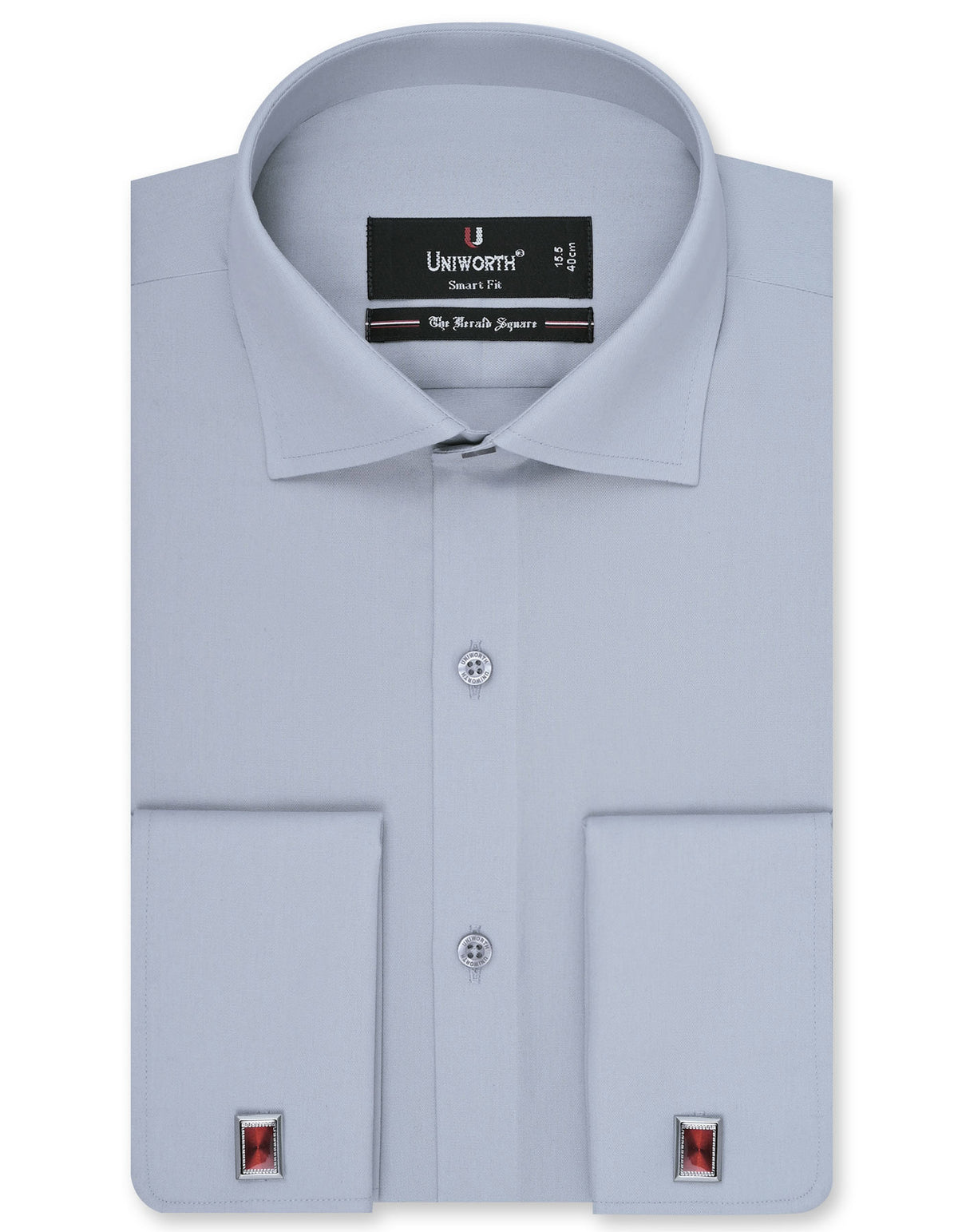 Plain Grey Tailored Smart Fit Shirt FS1312-3SD-14.5