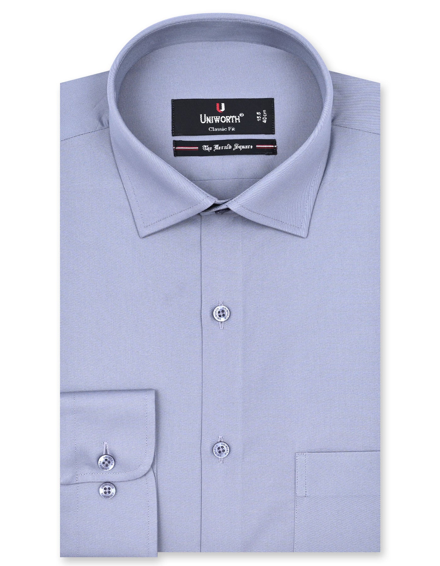 Plain Grey Classic Fit Shirt FS1312-5RF-14.5