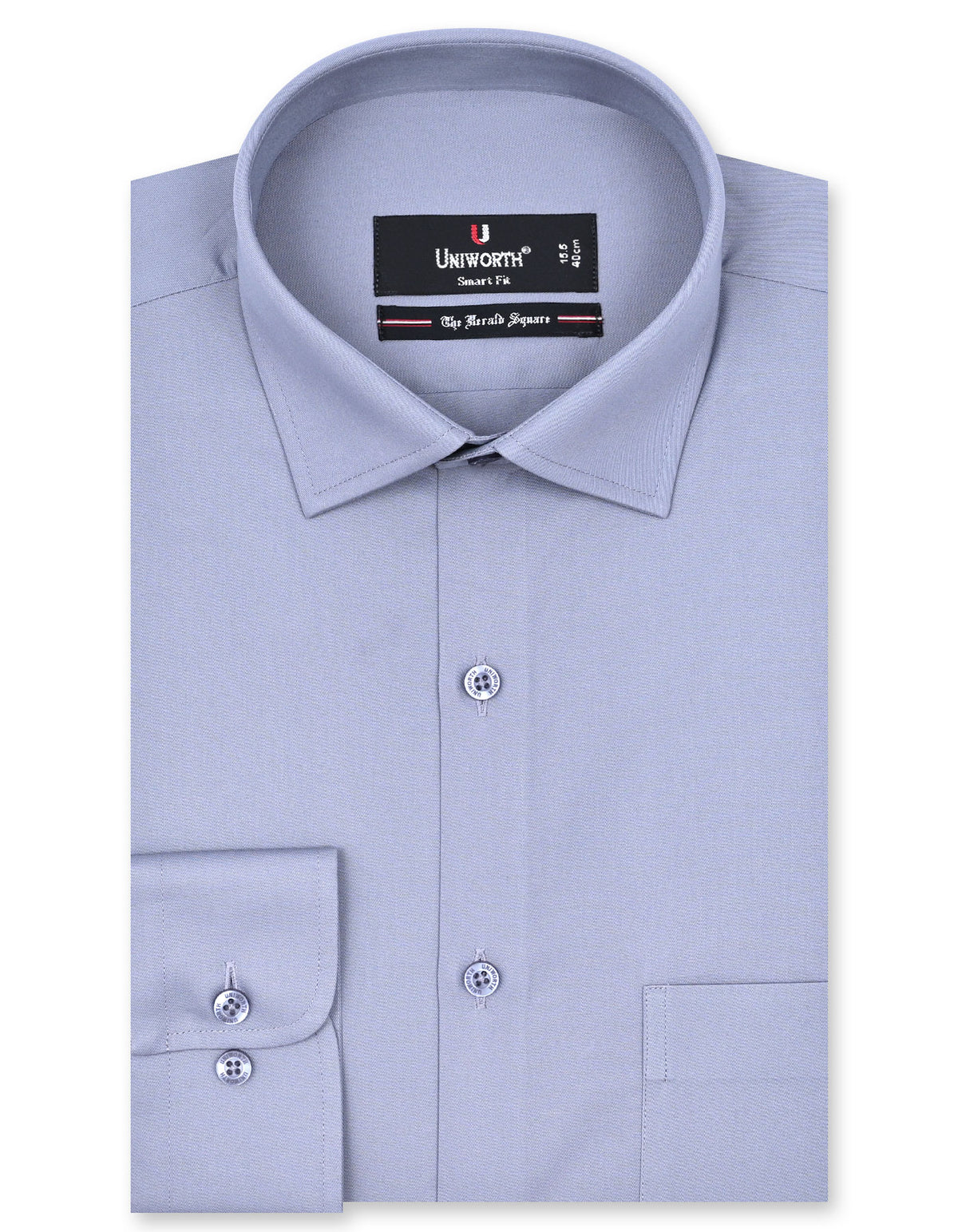 Plain Grey Tailored Smart Fit Shirt FS1312-5SF-14.5