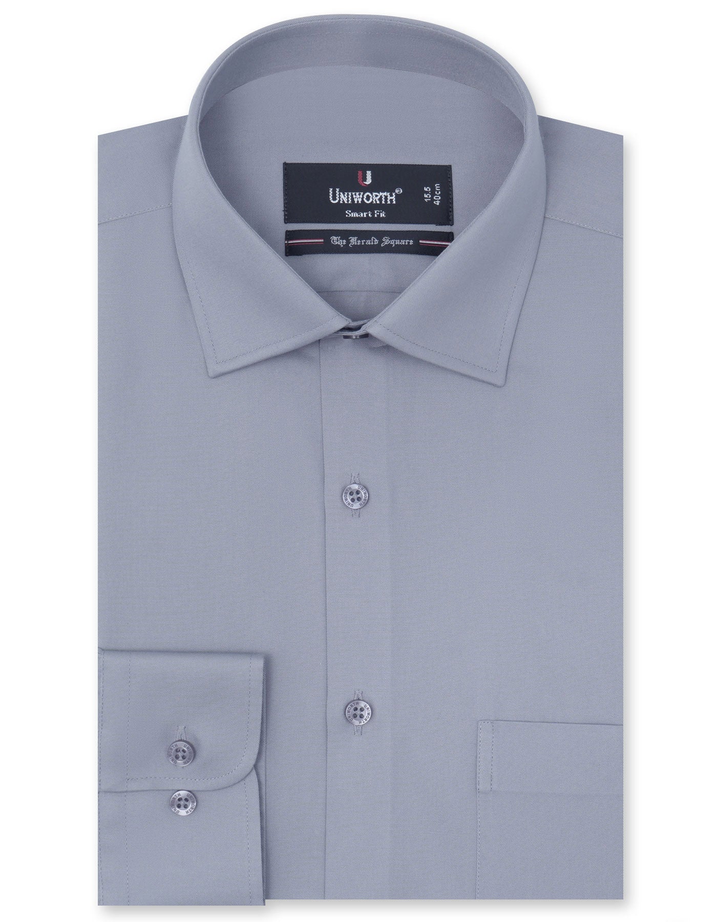 Plain Grey Tailored Smart Fit Shirt FS1312-6SF-14.5