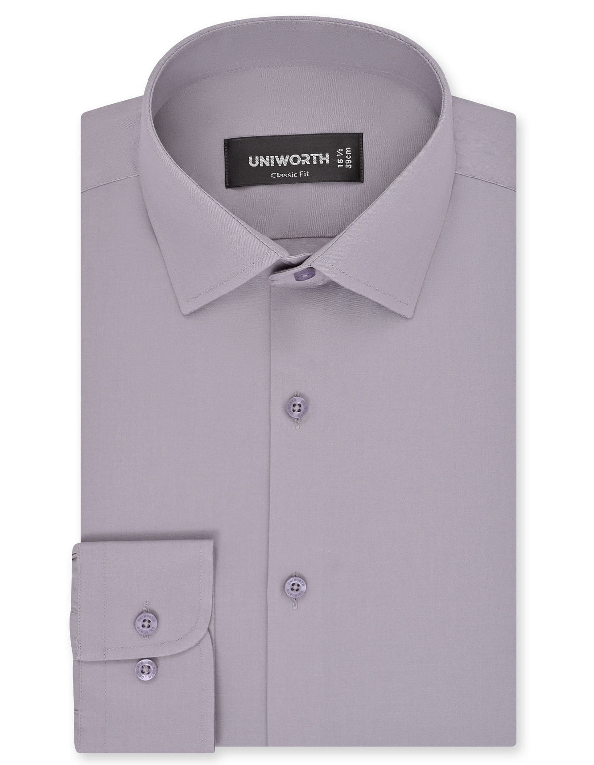 Plain Grey Classic Fit Shirt FS1312-7RF-14.5