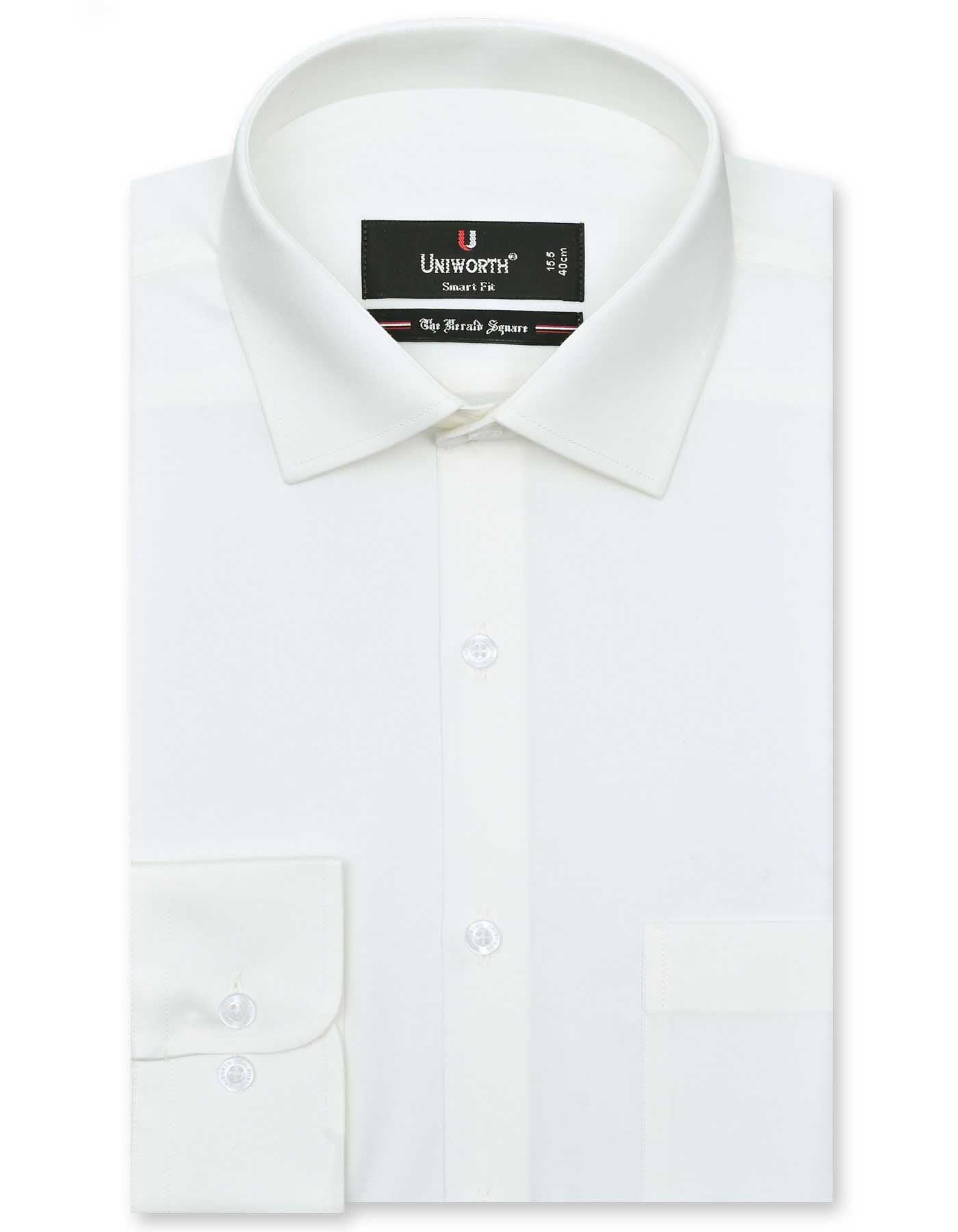 Plain Off White Tailored Smart Fit Shirt FS1315-7SF-14.5