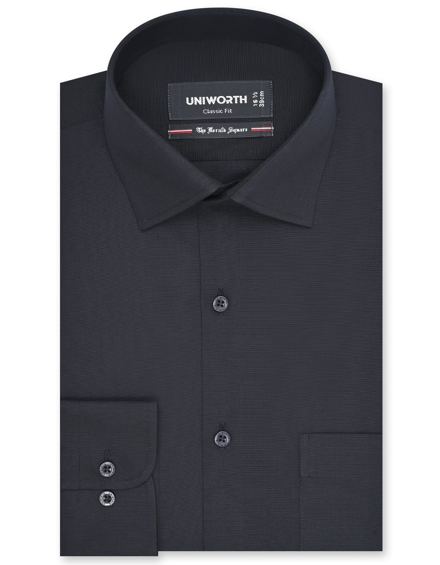 Plain Black Classic Fit Shirt FS1324-3RF-14.5