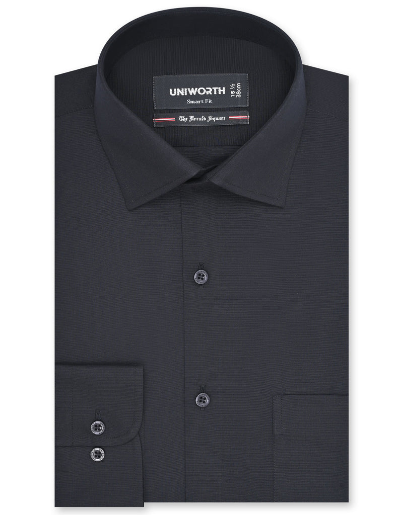 Black Plain Tailored Smart Fit Shirt