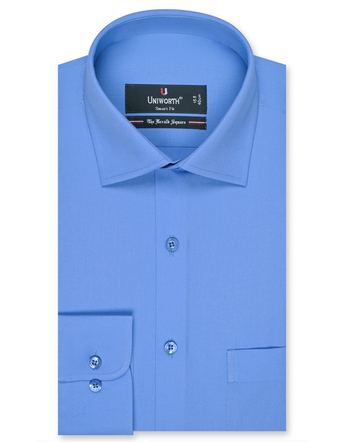 Plain M Blue Tailored Smart Fit Shirt FS1327-4SF-14.5