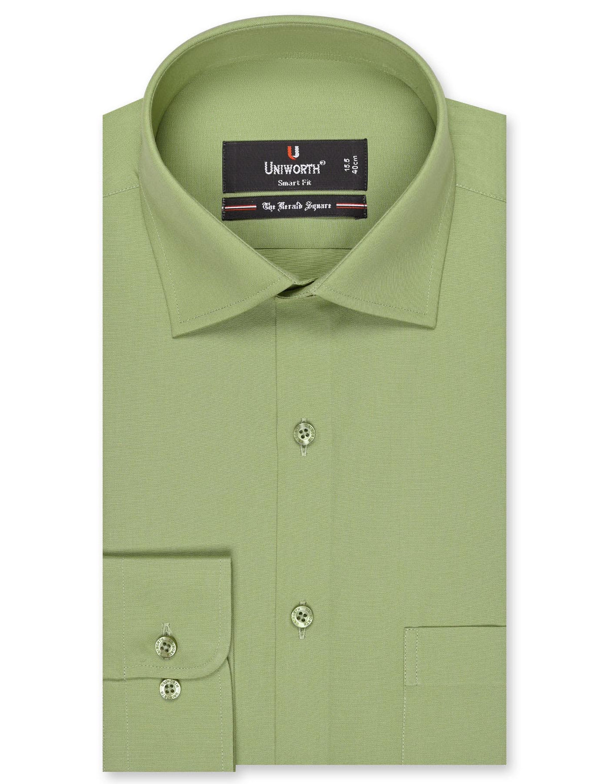 Plain D Olive Tailored Smart Fit Shirt FS1333-1SF-14.5