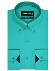 Plain Sea Green Classic Fit Shirt FS1334-2RF-14.5