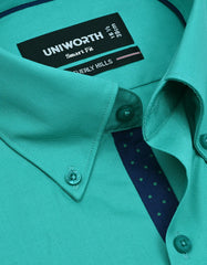 Plain Sea Green Tailored Smart Fit Shirt FS1334-2SF-15