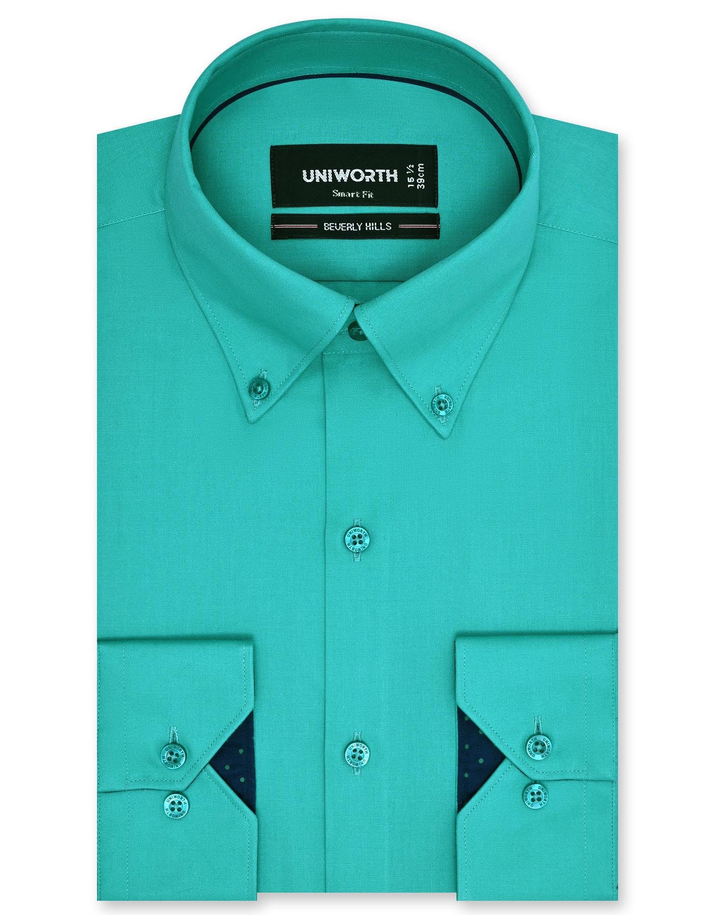 Plain Sea Green Tailored Smart Fit Shirt FS1334-2SF-14.5