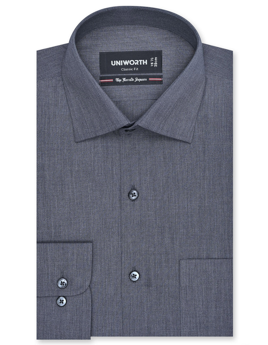 Charcoal Classic Fit Formal Shirt Uniworth Charcoal Classic Fit Formal Shirt Uniworth