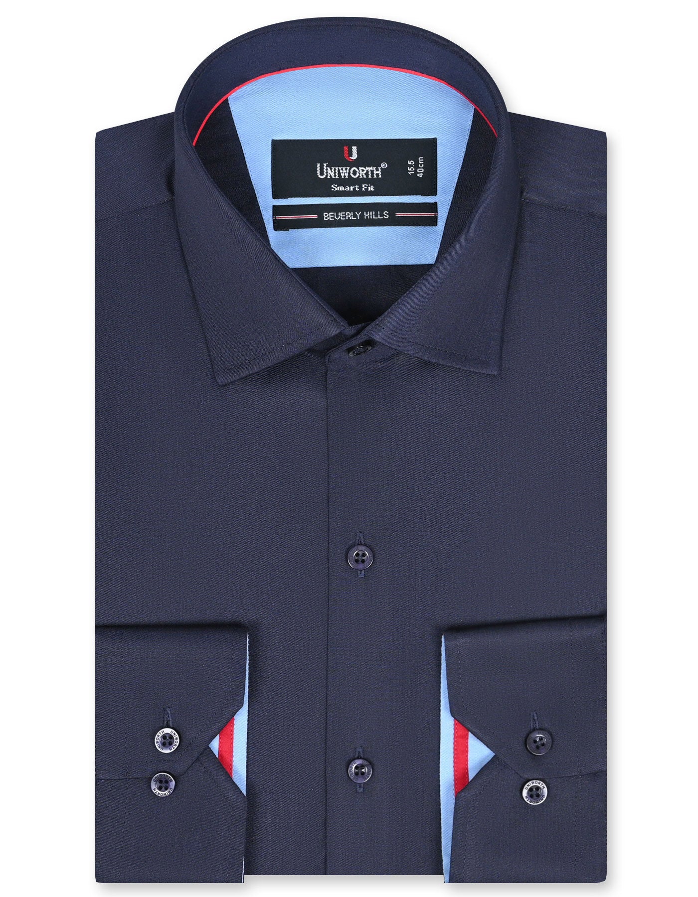 Plain Navy Tailored Smart Fit Shirt FS1573SF-14.5