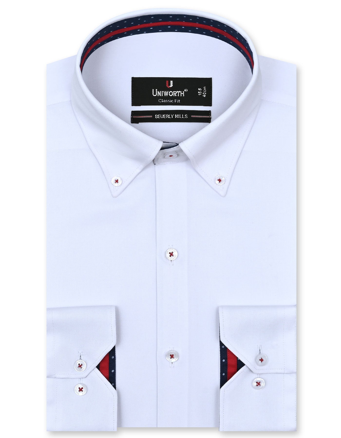 Plain White Classic Fit Shirt FS1596-1RF-14.5