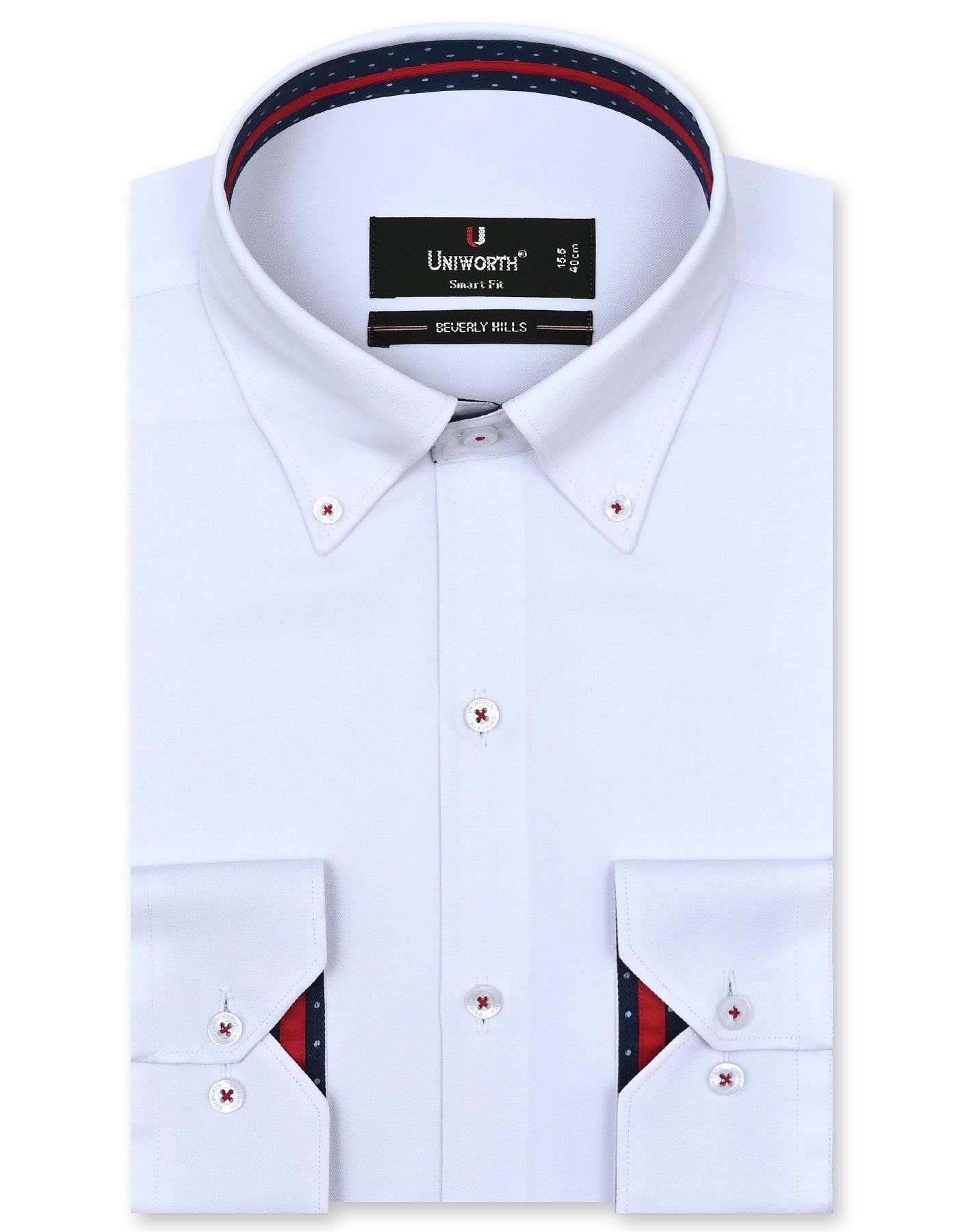 Plain White Tailored Smart Fit Shirt FS1596-1SF-14.5