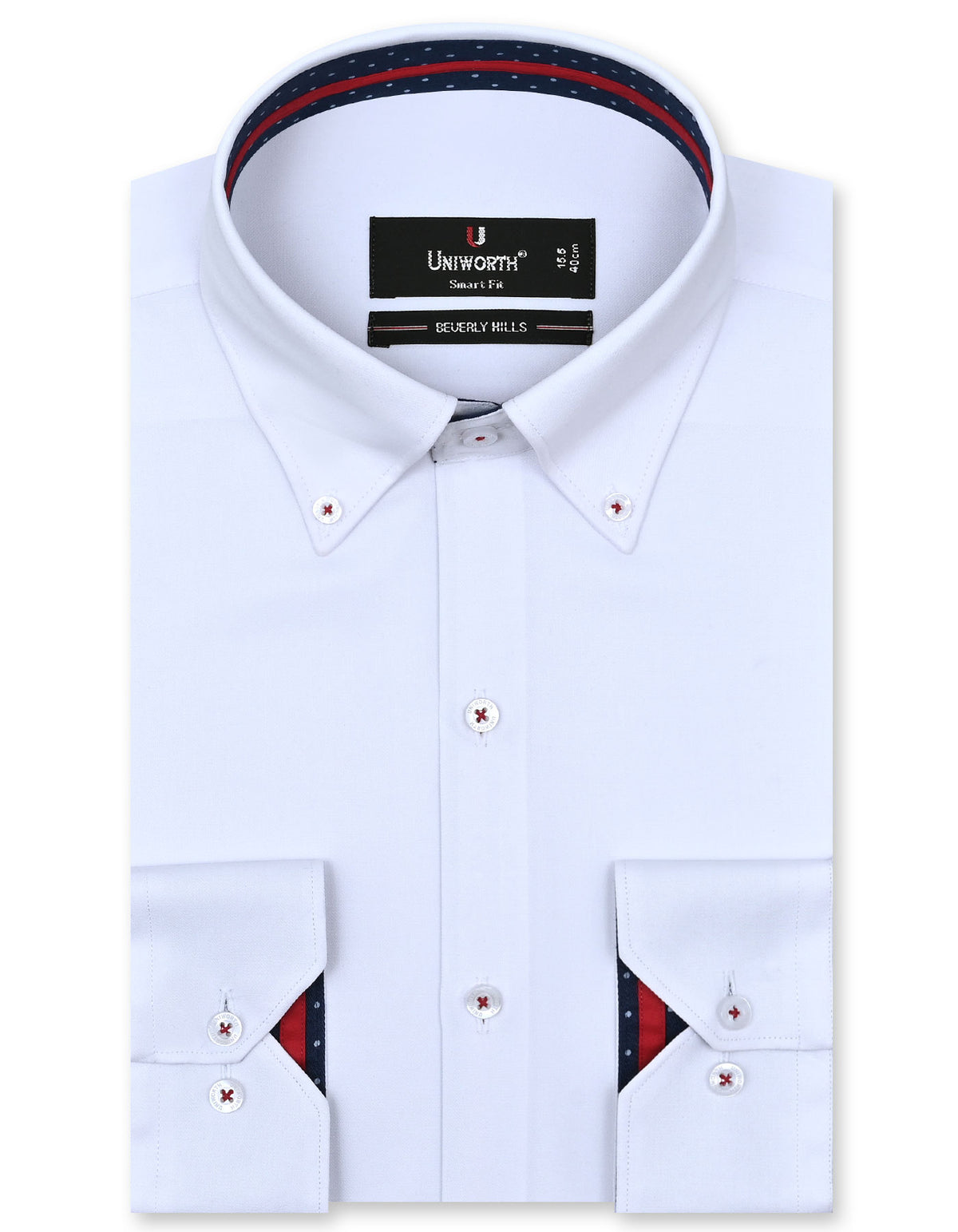 Plain White Tailored Smart Fit Shirt FS1596-1SF-14.5