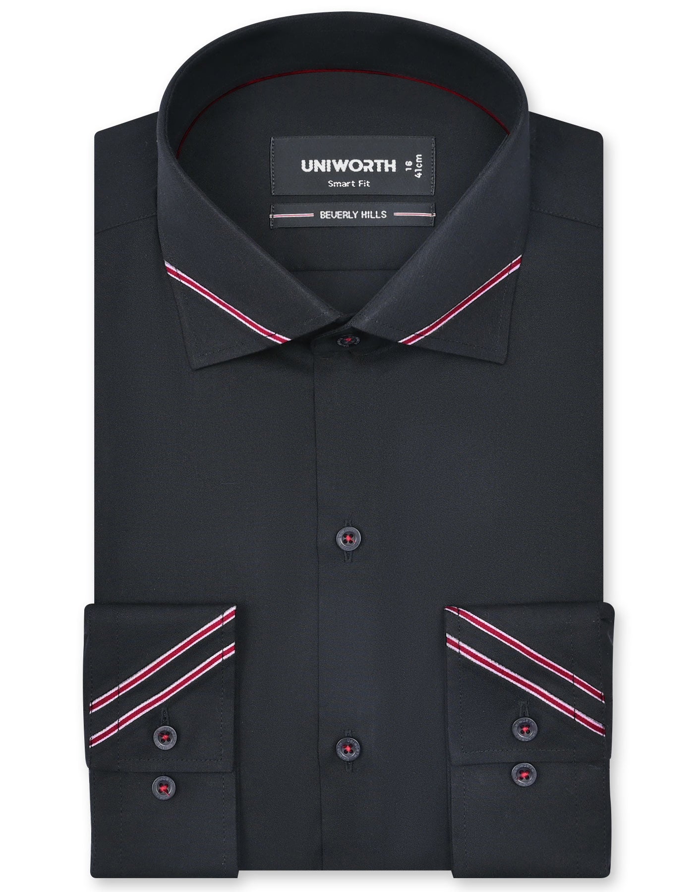 Plain Black Tailored Smart Fit Shirt FS1600-2SF-14.5