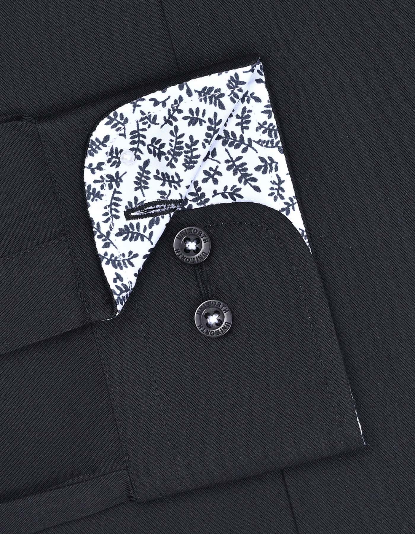 Plain Black Classic Fit Shirt FS1600-4RF-15.5