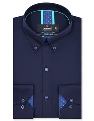 Plain Navy Classic Fit Shirt FS1601-1RF-14.5