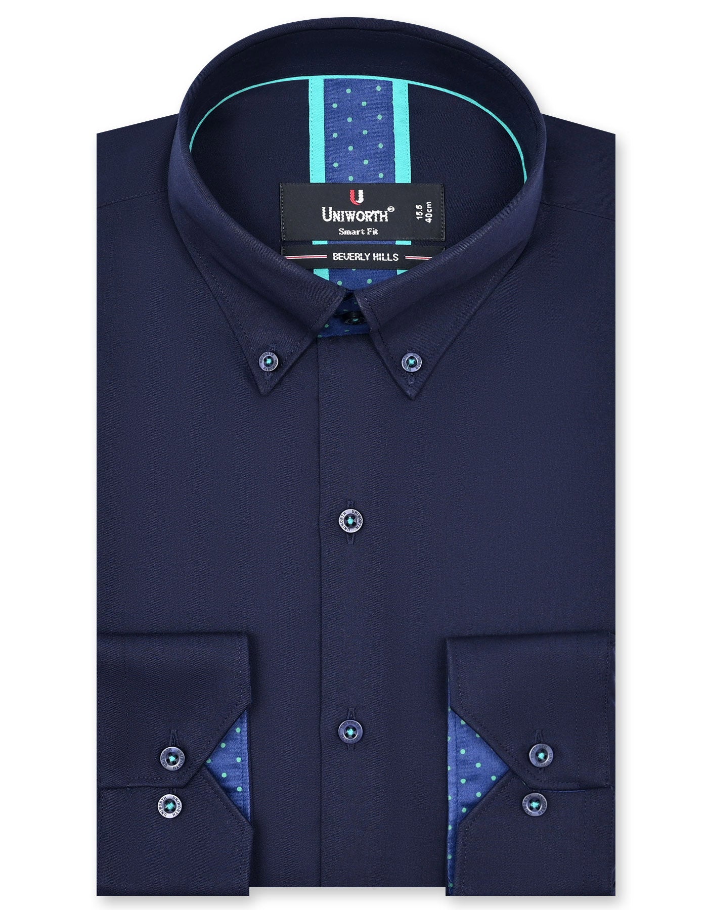 Plain Navy Tailored Smart Fit Shirt FS1601-1SF-14.5