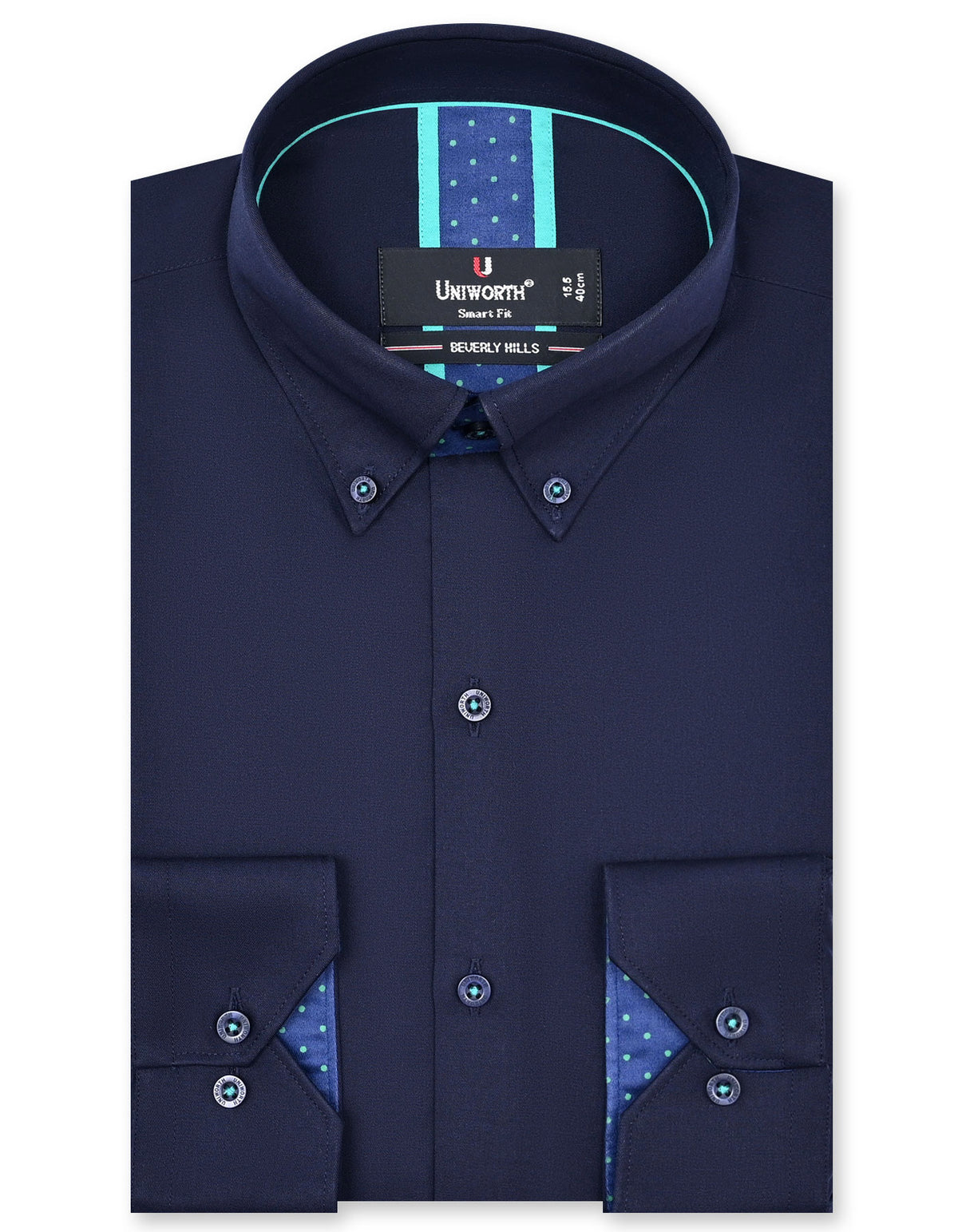 Plain Navy Tailored Smart Fit Shirt FS1601-1SF-14.5
