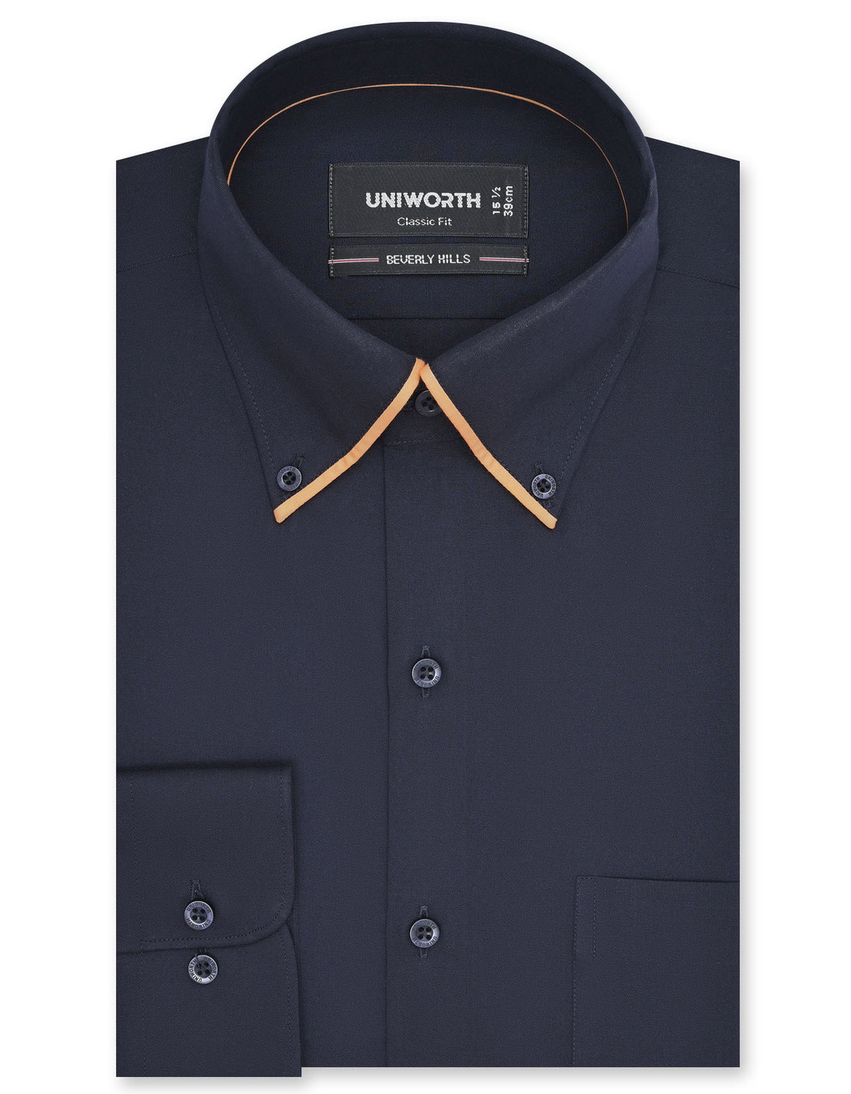 Plain Navy Classic Fit Shirt FS1601RF-14.5