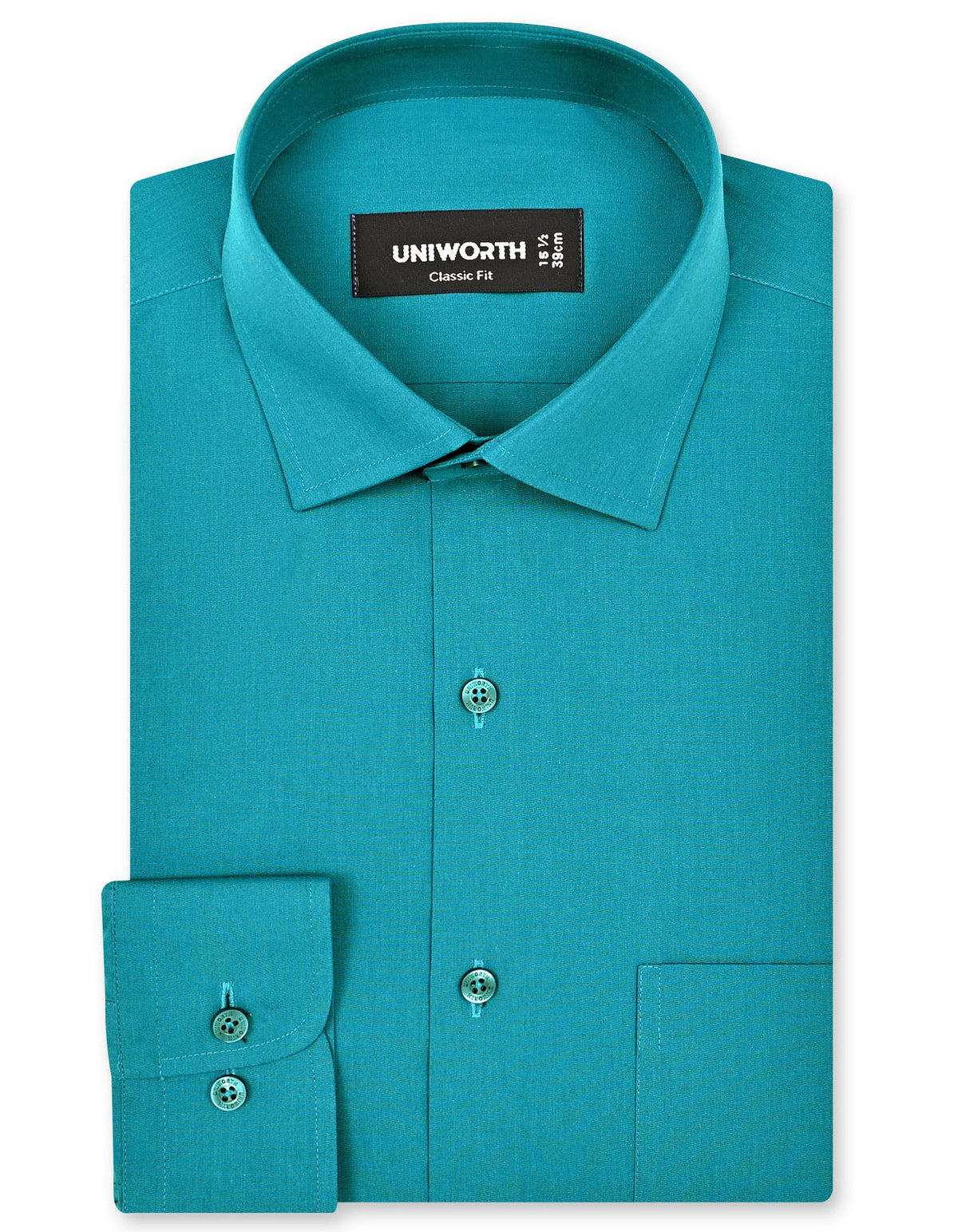 Plain Teal Classic Fit Shirt FS1609-1RF-14.5