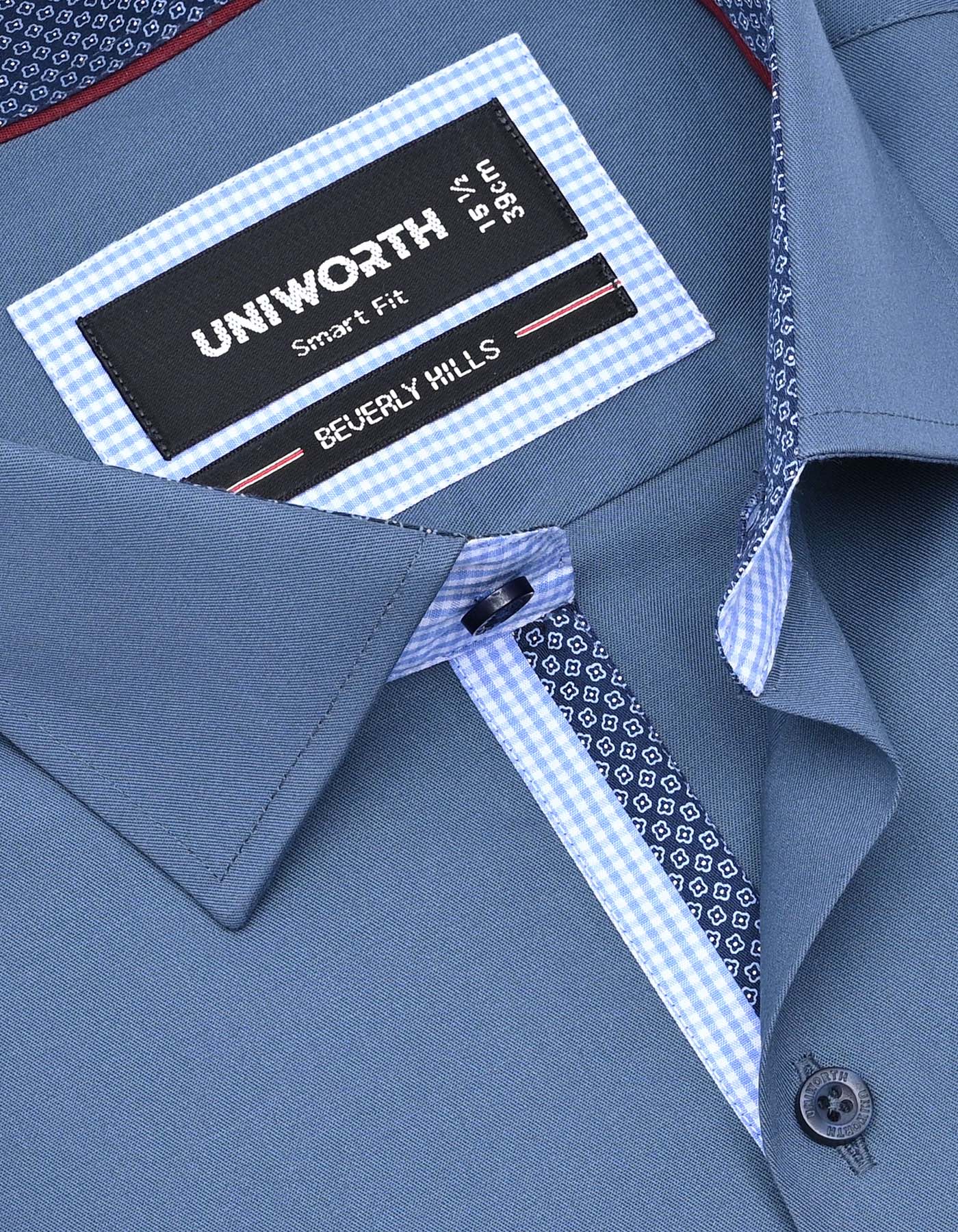 Plain M Blue Tailored Smart Fit Shirt FS1621-1SF-15
