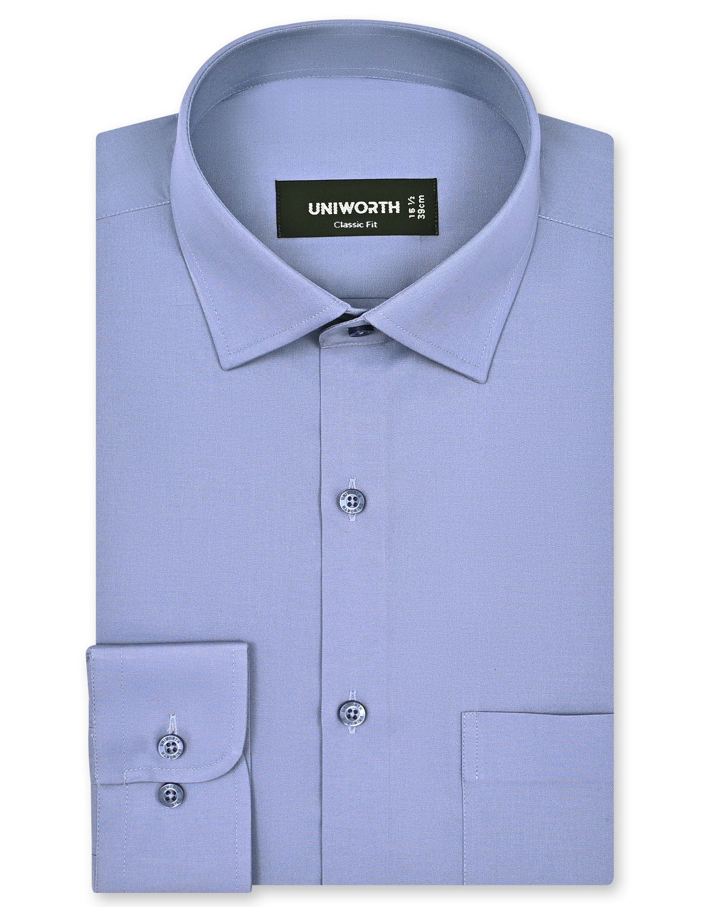 Plain L Grey Classic Fit Shirt FS1636-2RF-14.5