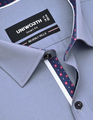 Plain L Grey Tailored Smart Fit Shirt FS1636SF-15