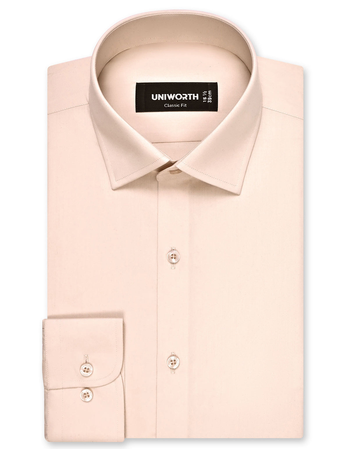 Beige Plain Classic Fit Shirt