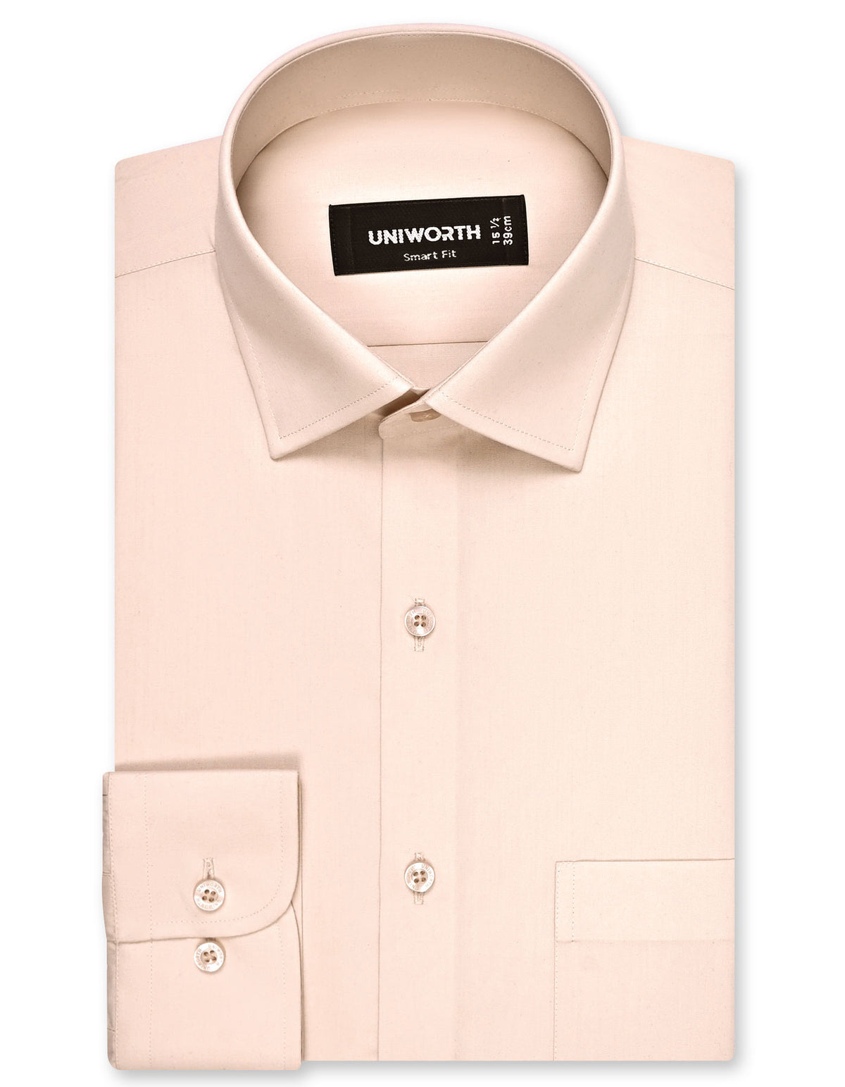 Plain Beige Tailored Smart Fit Shirt FS1638SF-14.5