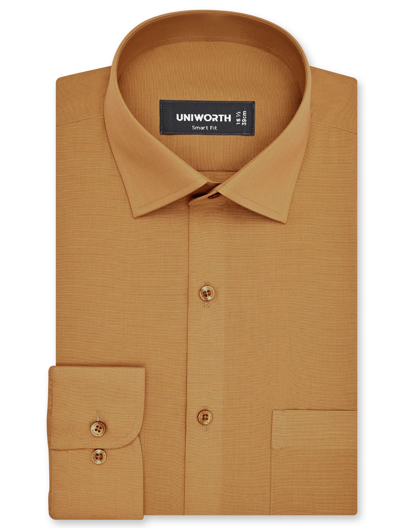 Plain Khaki Tailored Smart Fit Shirt FS1647-1SF-14.5