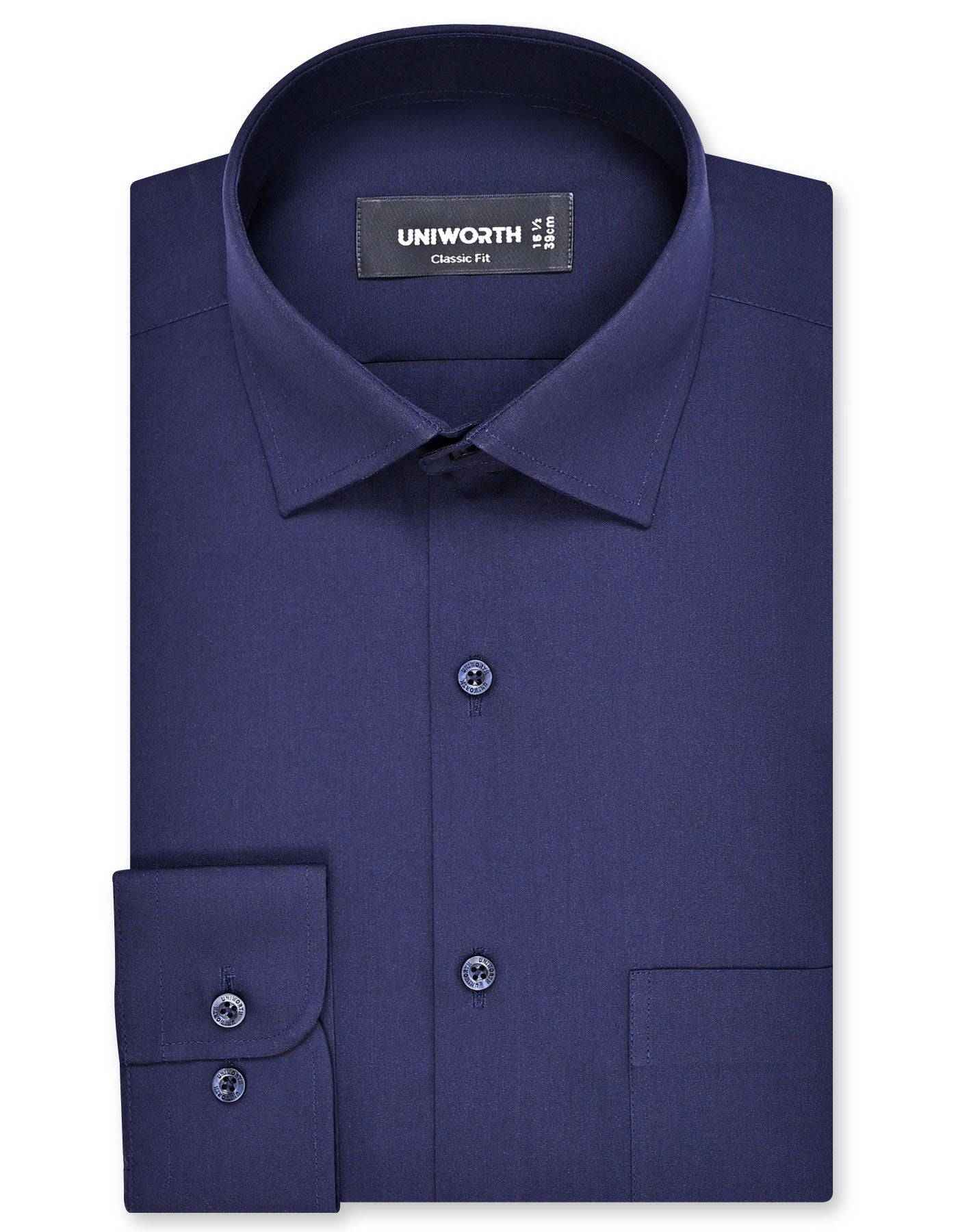 Plain Navy Classic Fit Shirt FS1648-1RF-14.5