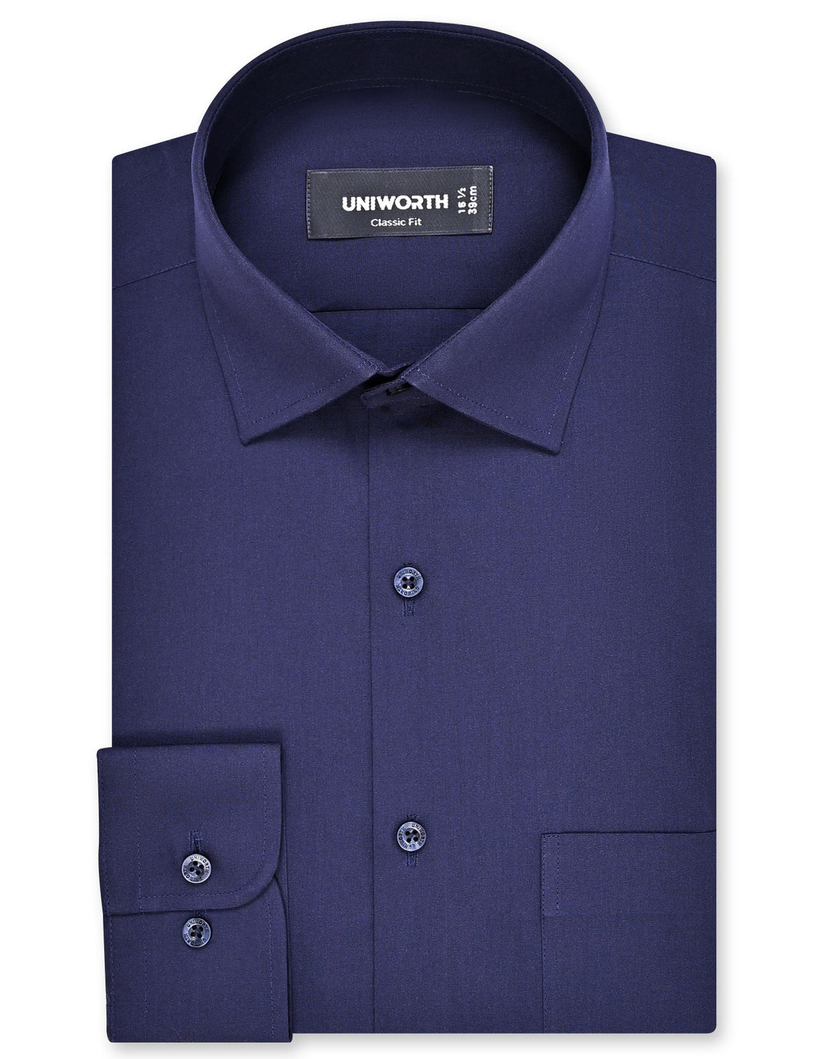 Plain Navy Classic Fit Shirt FS1648-1RF-14.5