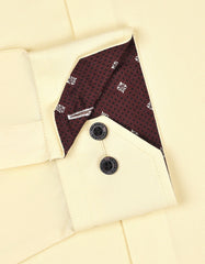 Plain Cream Tailored Smart Fit Shirt FS1649-2SF-15.5
