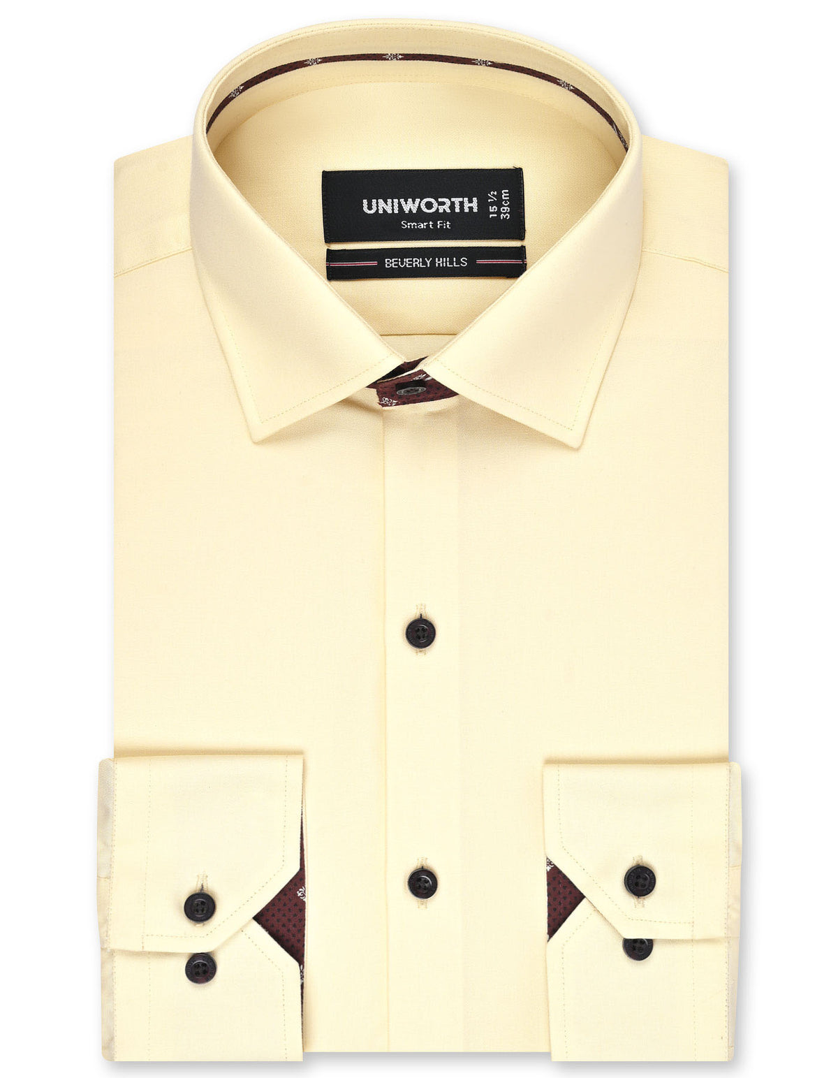 Plain Cream Tailored Smart Fit Shirt FS1649-2SF-14.5