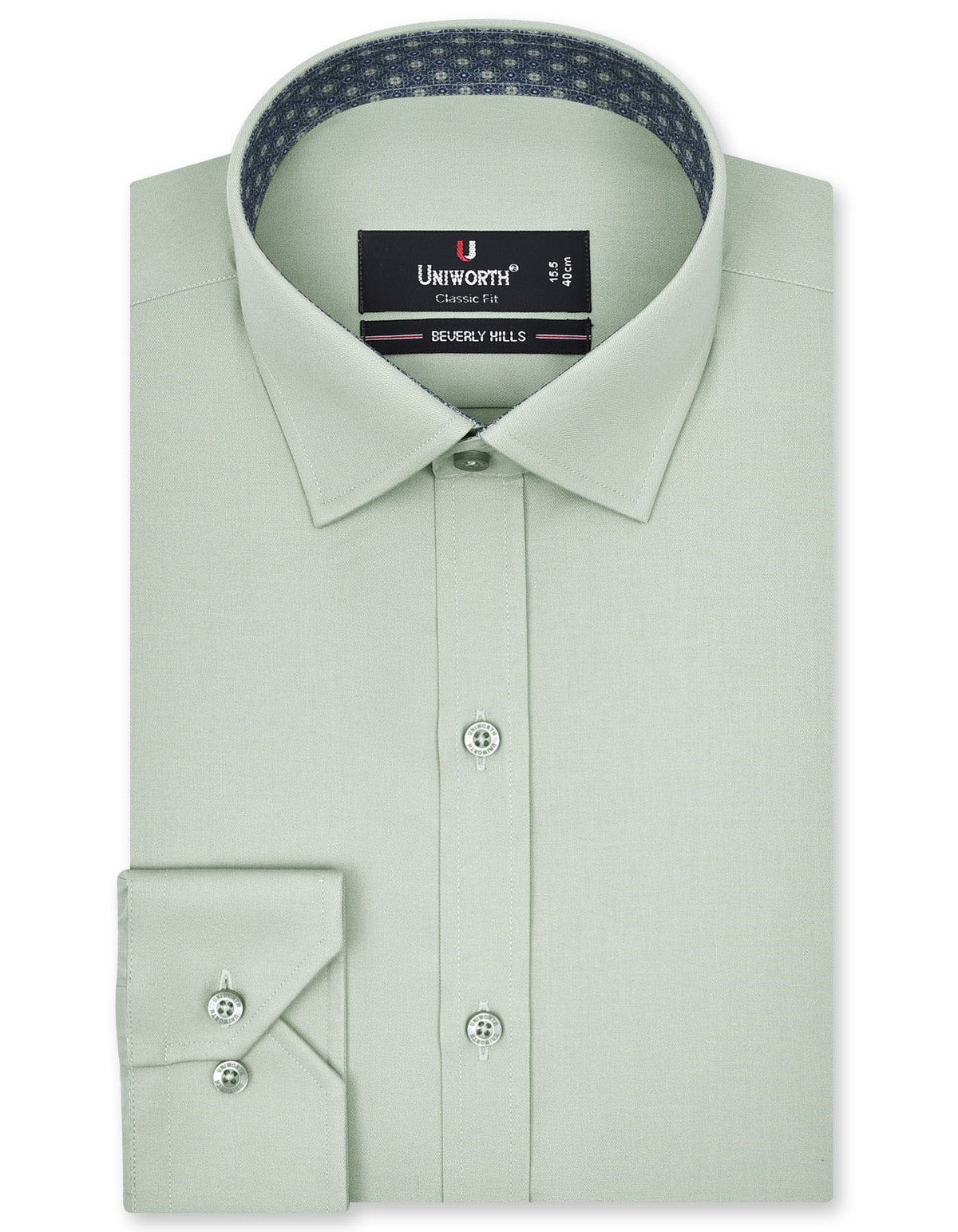 Plain Olive Classic Fit Shirt FS1650-1RF-14.5