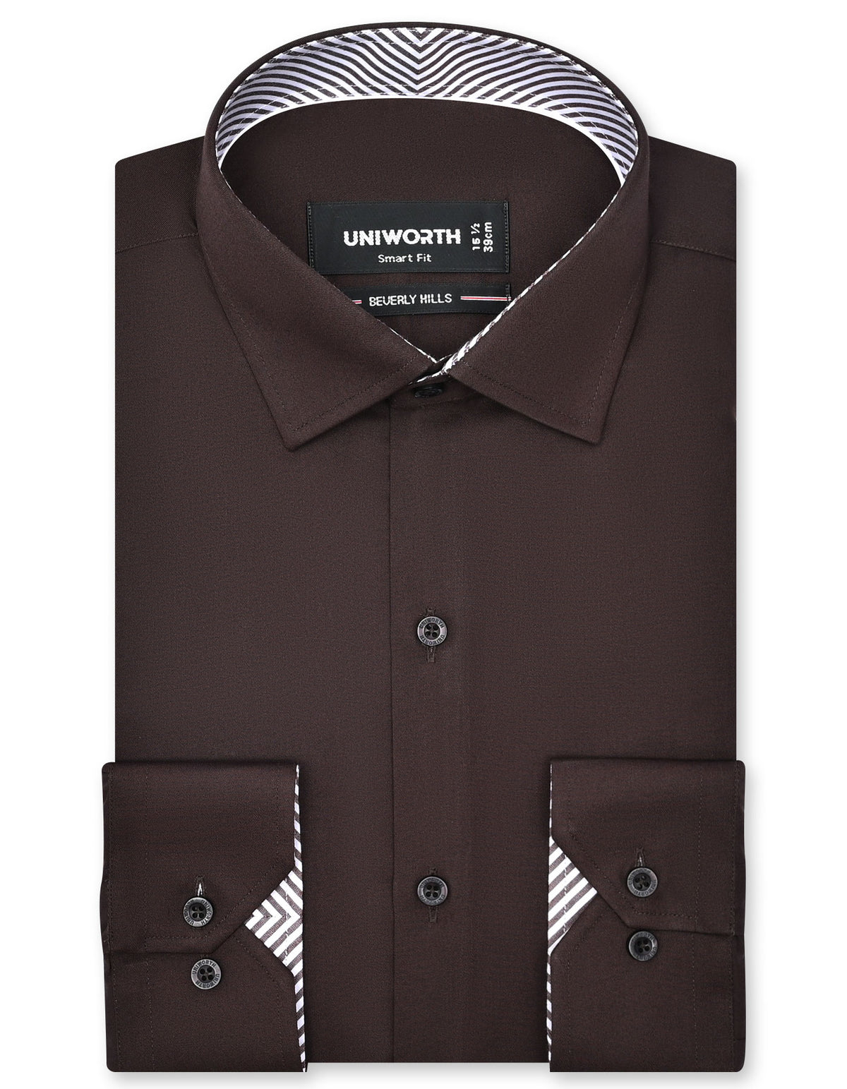 Plain Chocolate Tailored Smart Fit Shirt FS1652-2SF-14.5