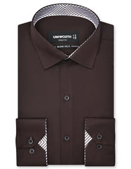 Plain Chocolate Tailored Smart Fit Shirt FS1652-2SF-14.5