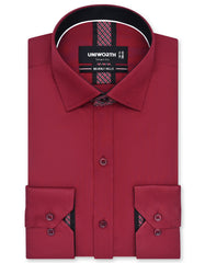 Plain Maroon Classic Fit Shirt FS1655-3RF-14.5